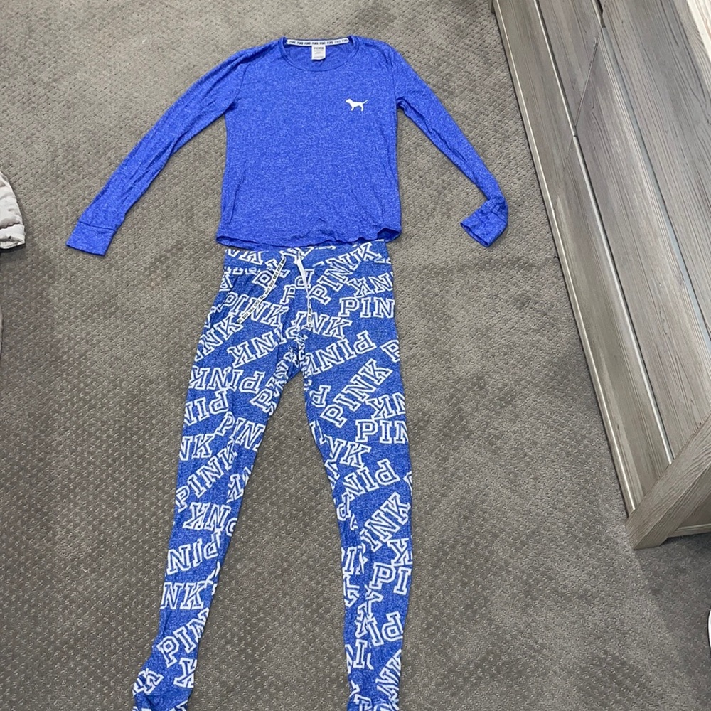 PINK Blue Pajama Set